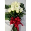 Dozen White Roses Wrapped